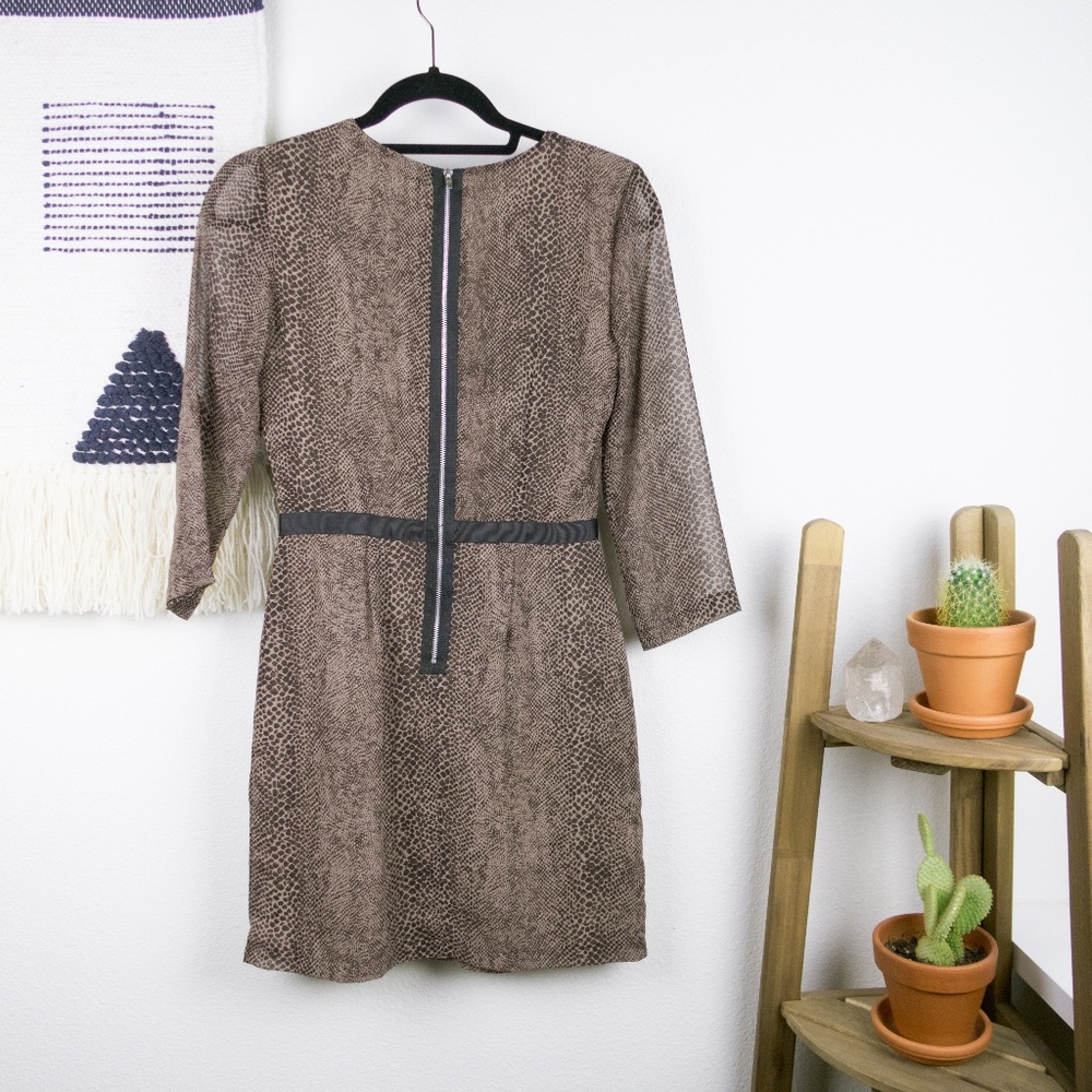 Topshop - Brown Python Drapery Dress - image 3